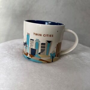 Starbucks You Are Here Collection‎ Twin Cities Mug Ceramic Blue Interior